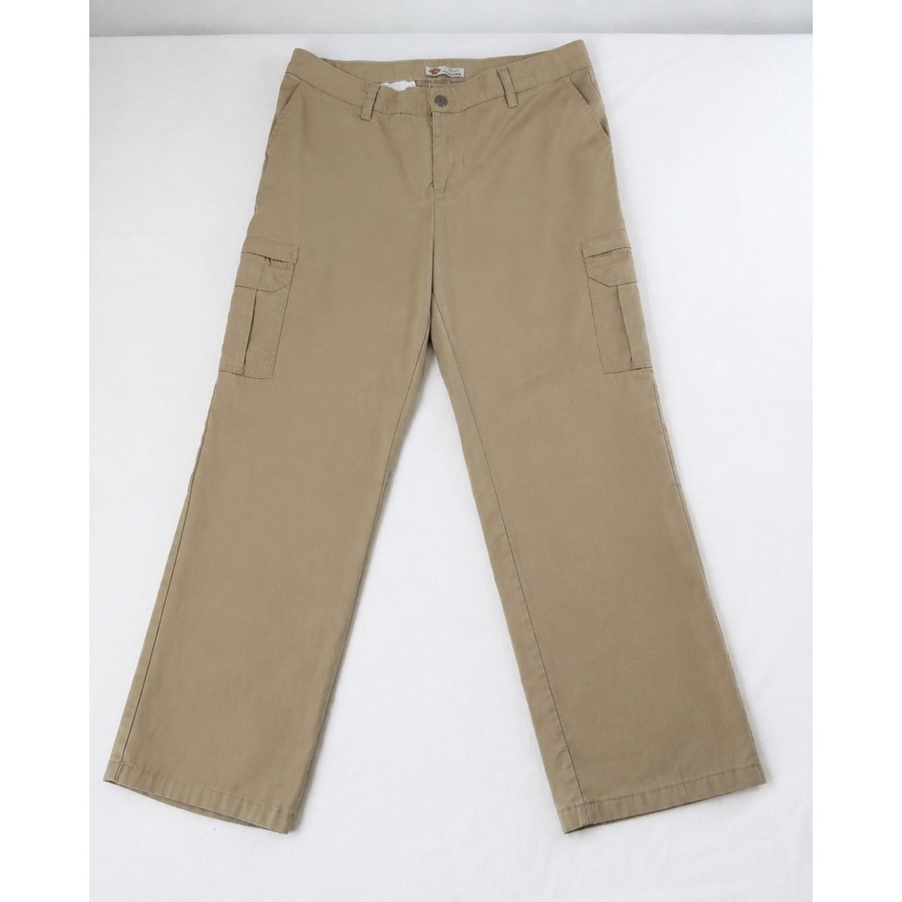 Dickies Women's Size 12 Khaki Cargo Pants Straight Leg Utility Workwear